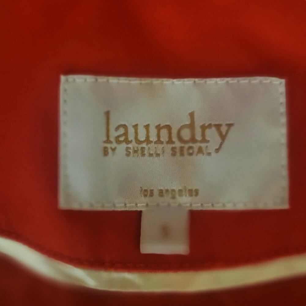Laundry by Shelli Segal - Dk Orange Cinch Waist Water Resistant Jacket - Size S - Picture 11 of 16